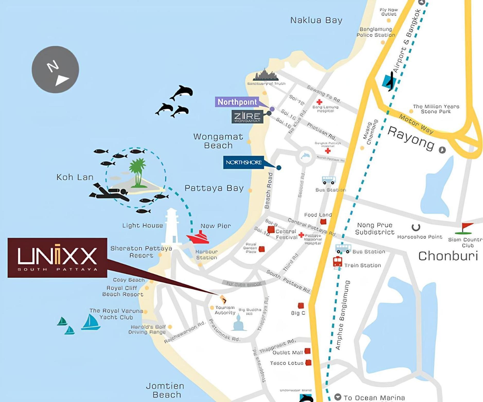 Sea View -High Floor 2 Bed Room Excellent Location Pattaya Exterior photo